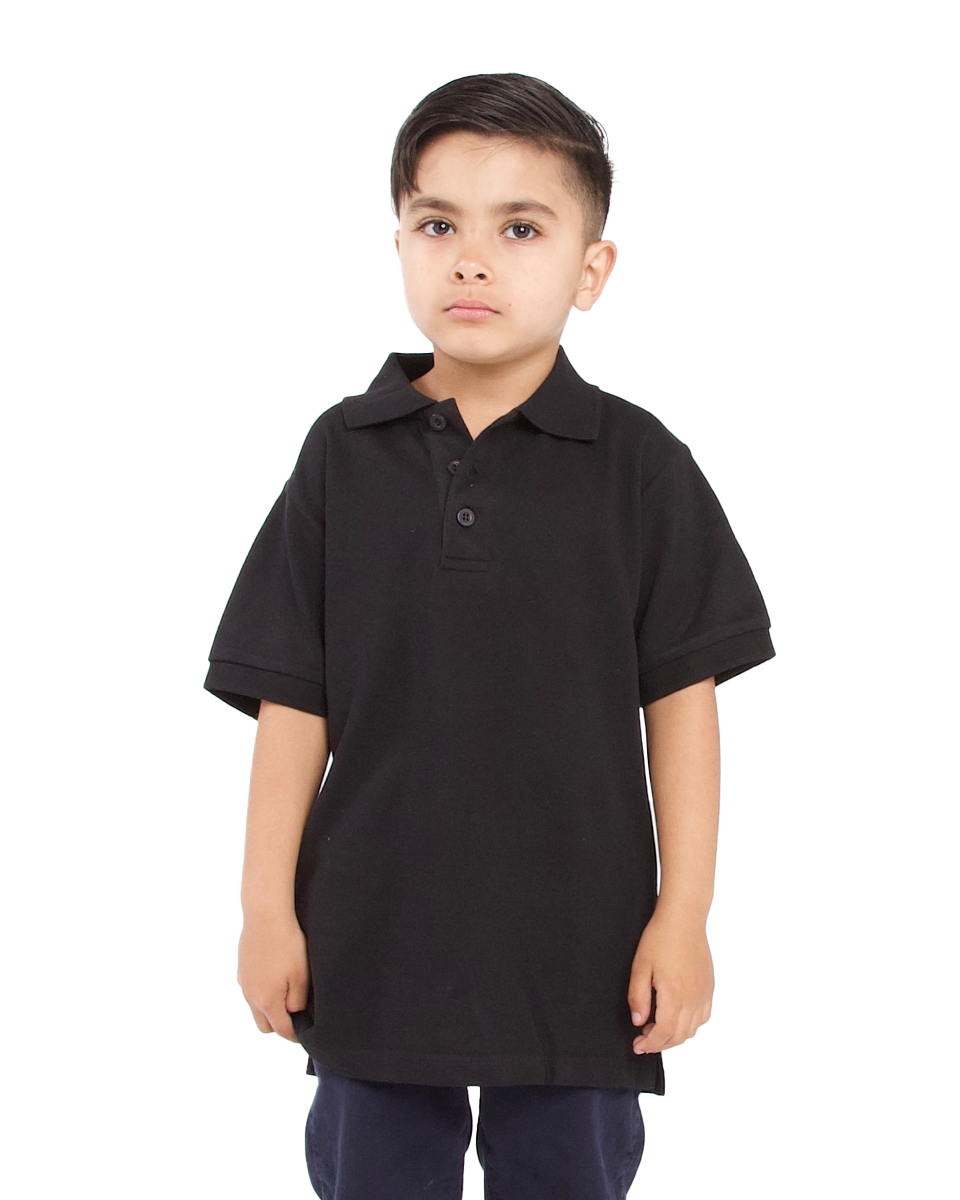 Boys black polo shirt shop