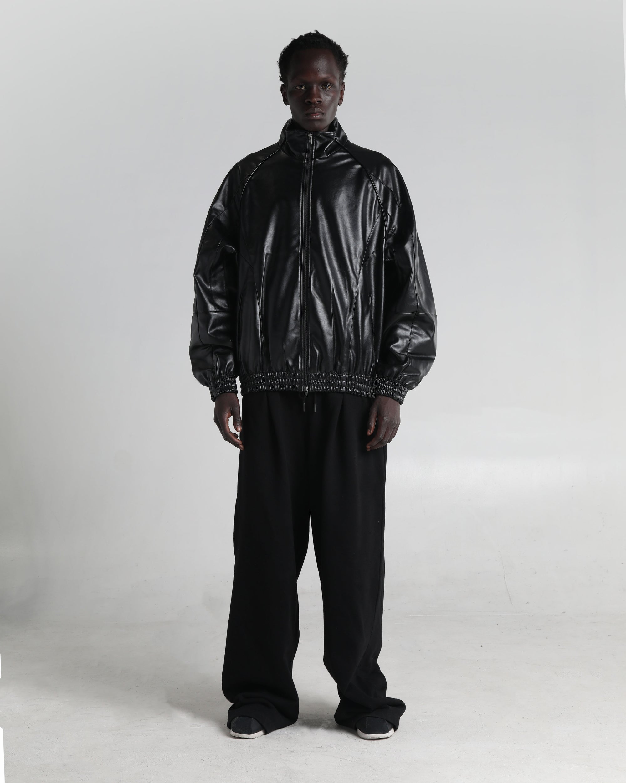 PU Leather Track Jacket