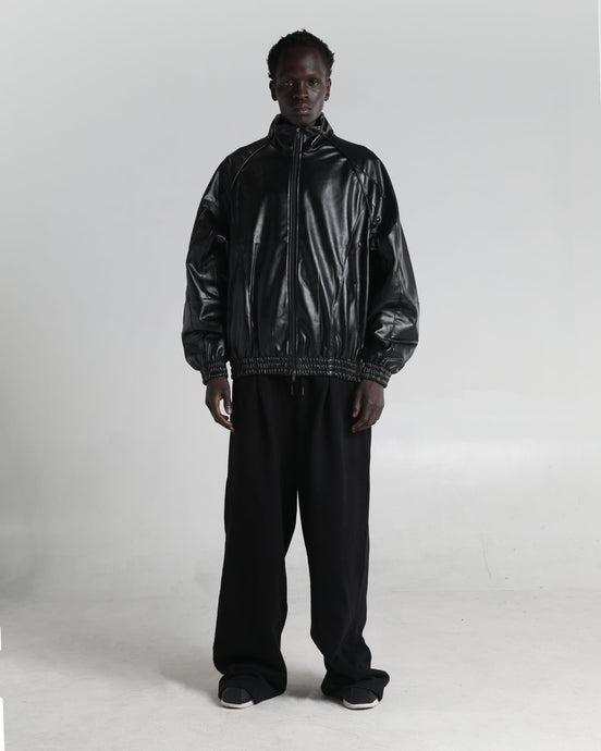 PU Leather Track Jacket