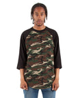 6.0 oz Raglan - Large Sizes 3XL / Camo Green and Black