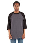 6.0 oz Raglan - Large Sizes 3XL / Charcoal Grey and Black