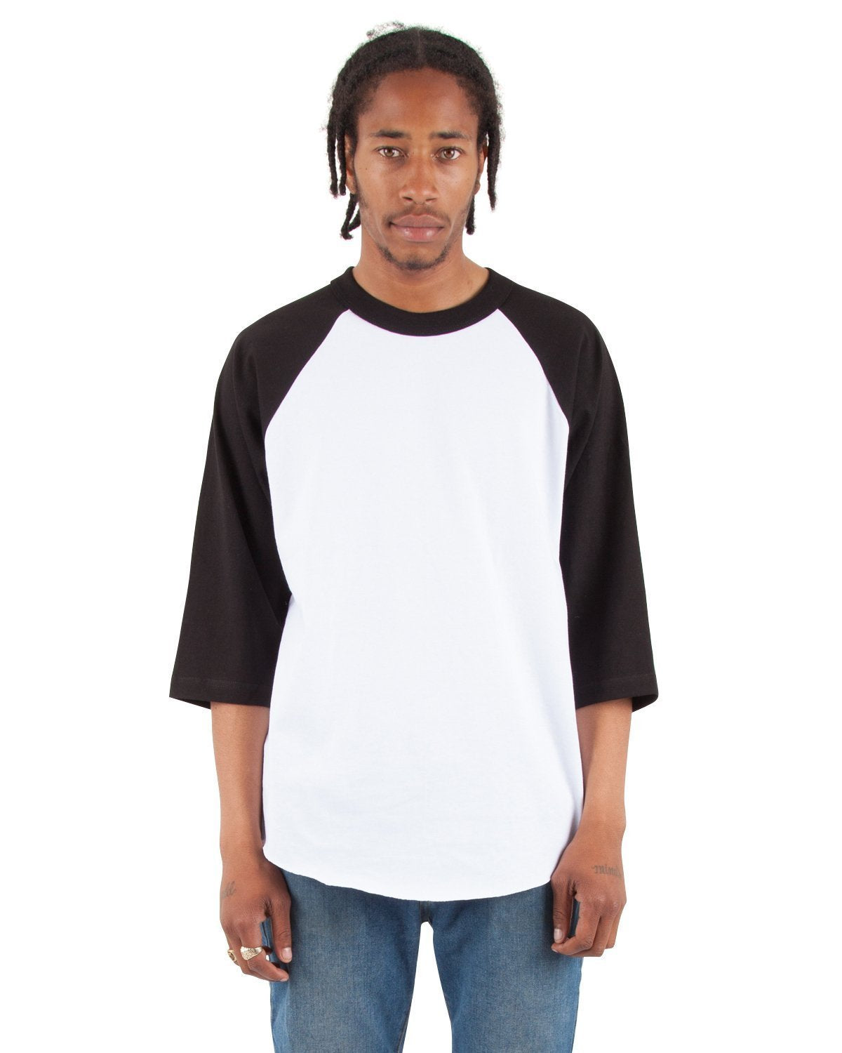 6.0 oz Raglan - Large Sizes 3XL / White and Black