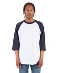 6.0 oz Raglan - Large Sizes 3XL / White and Navy