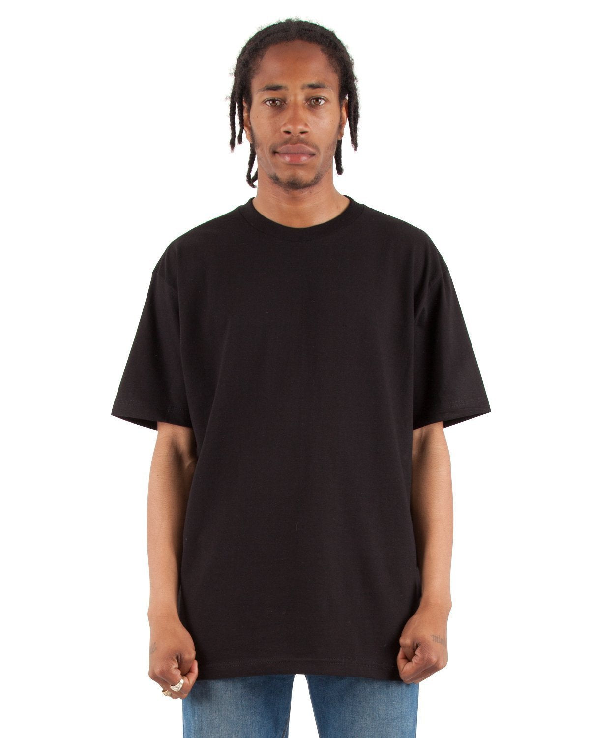 Shaka Wear SHRHSS Adult 6.5 oz., Retro Heavyweight Short-Sleeve T-Shirt - Black - 2XL