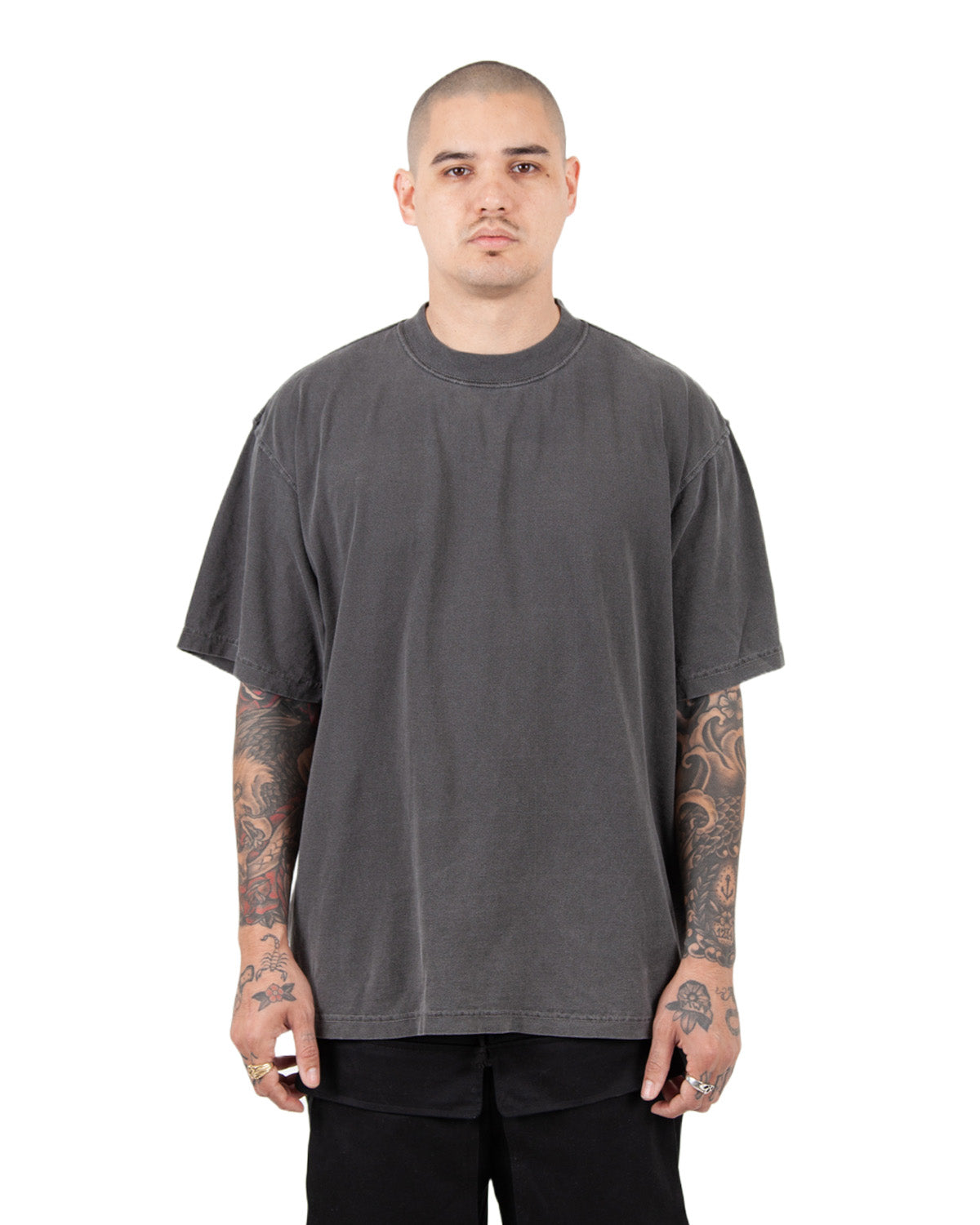 Shaka Wear SHGD - Garment-Dyed Crewneck T-Shirt, Washed Denim, 2XL