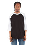 6.0 oz Raglan - Large Sizes 3XL / Black and White