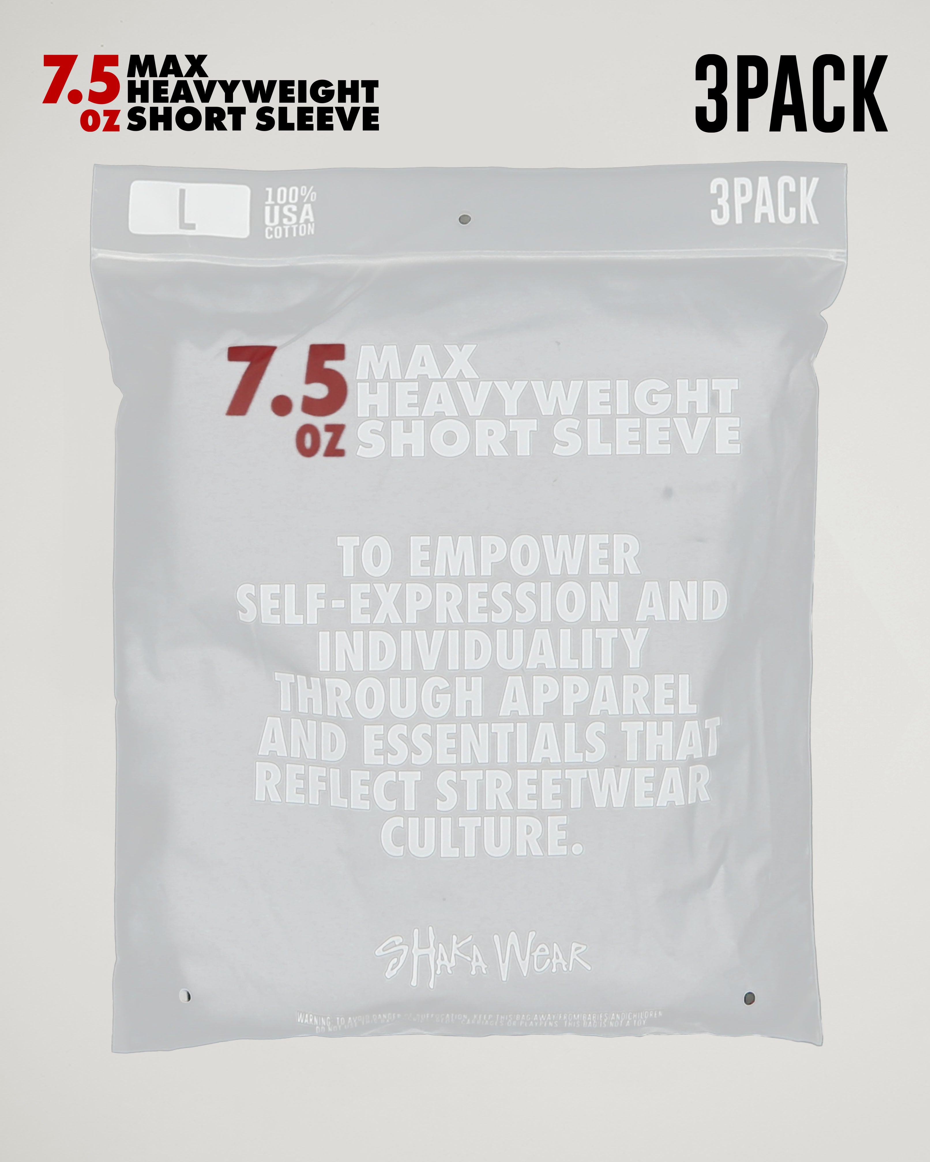 7.5oz Max Heavyweight Short Sleeve - 3-Pack