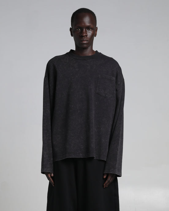 7.5oz Acid Wash Pocket Tee Long Sleeve