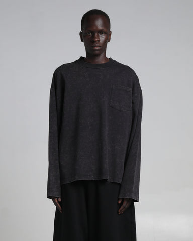 7.5oz Acid Wash Pocket Tee Long Sleeve