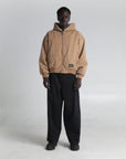 Aged Canvas Hoodie with Fur