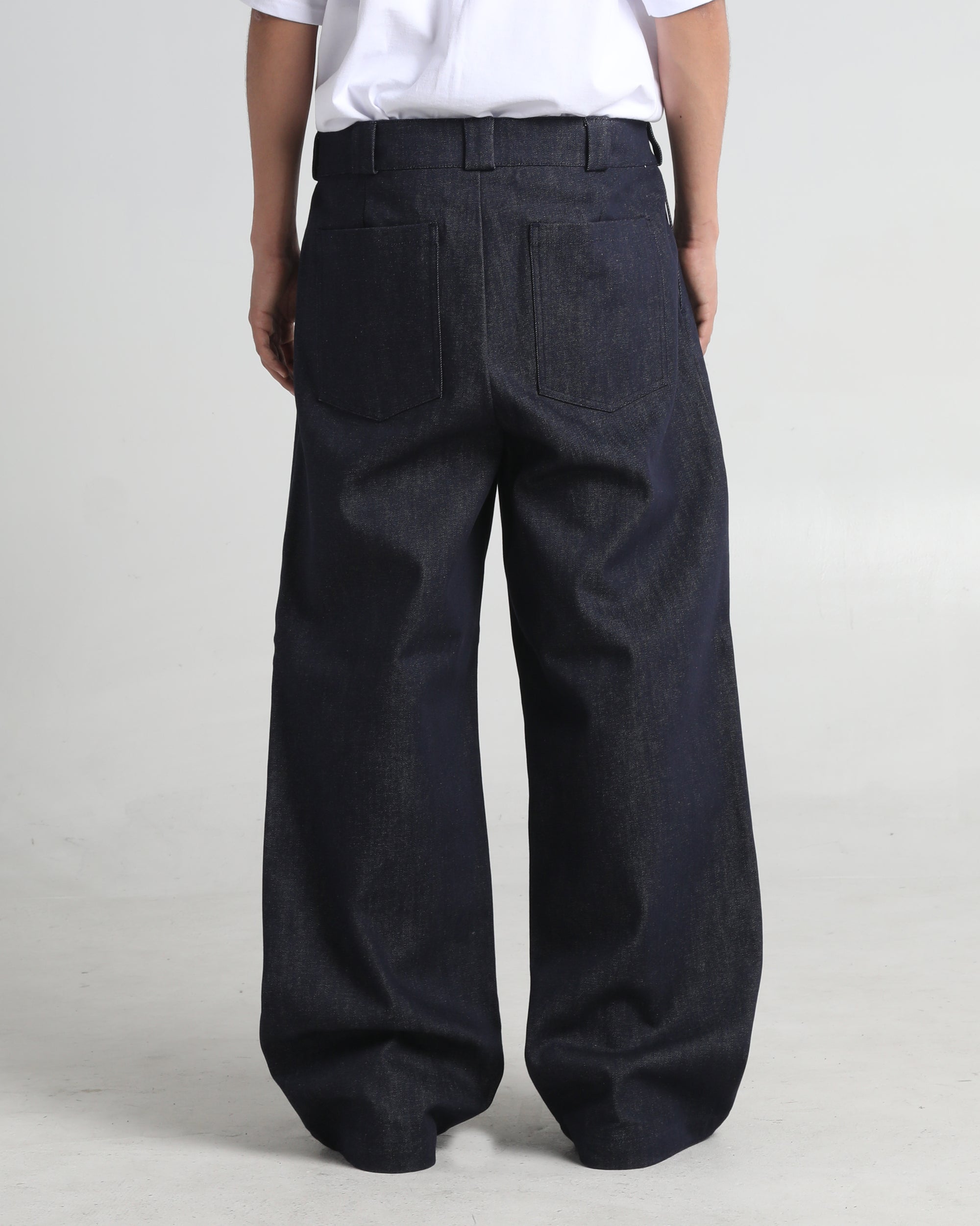Pleated Denim Thug Pants