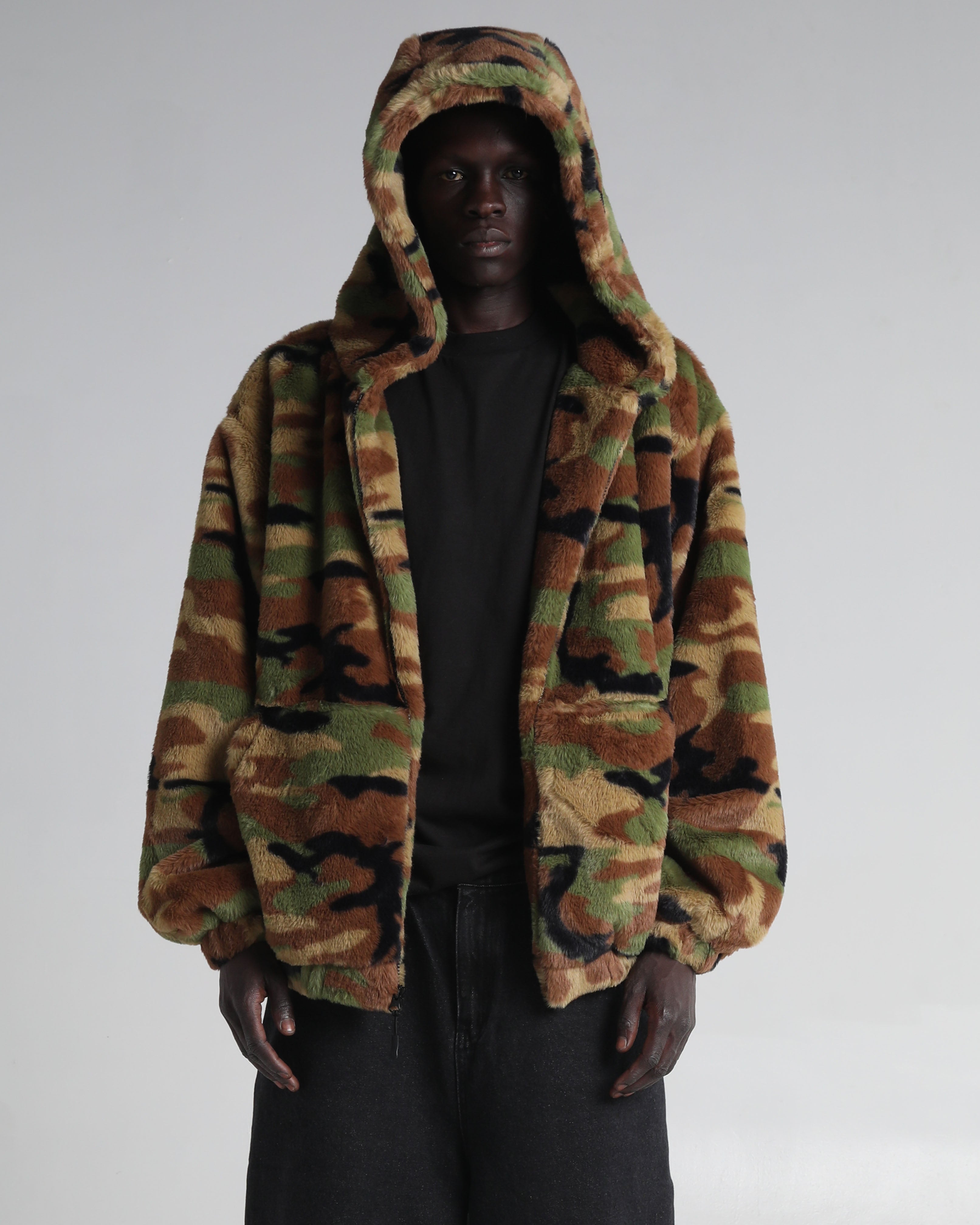 Faux Fur Hooded Zip-Up – Shakawear.com