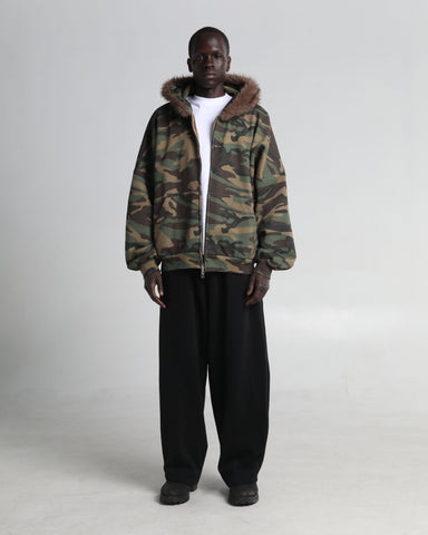 Fur Hooded Fleece Zip-Up