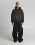 Garment Dye Fleece Button Up Hoodie