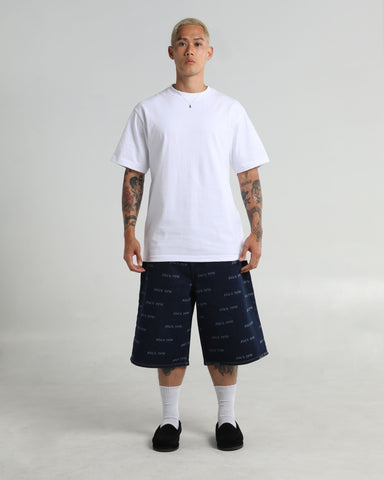 Lasered Fuck You Denim Shorts