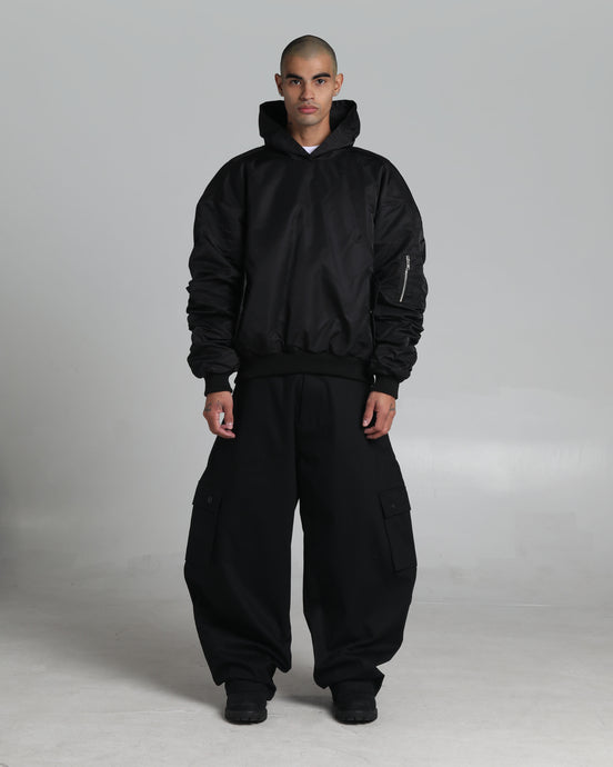 Nylon No-Zip Pullover Bomber