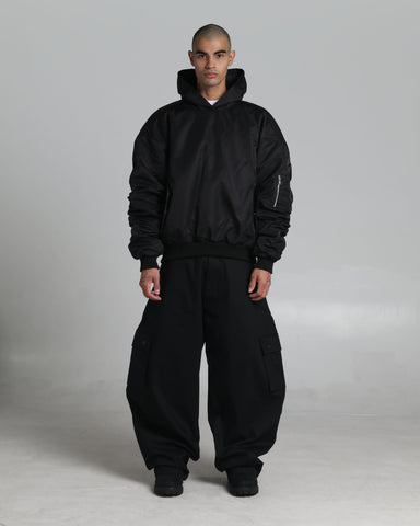 Nylon No-Zip Pullover Bomber