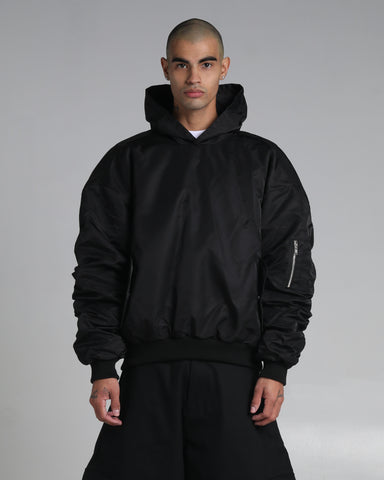 Nylon No-Zip Pullover Bomber