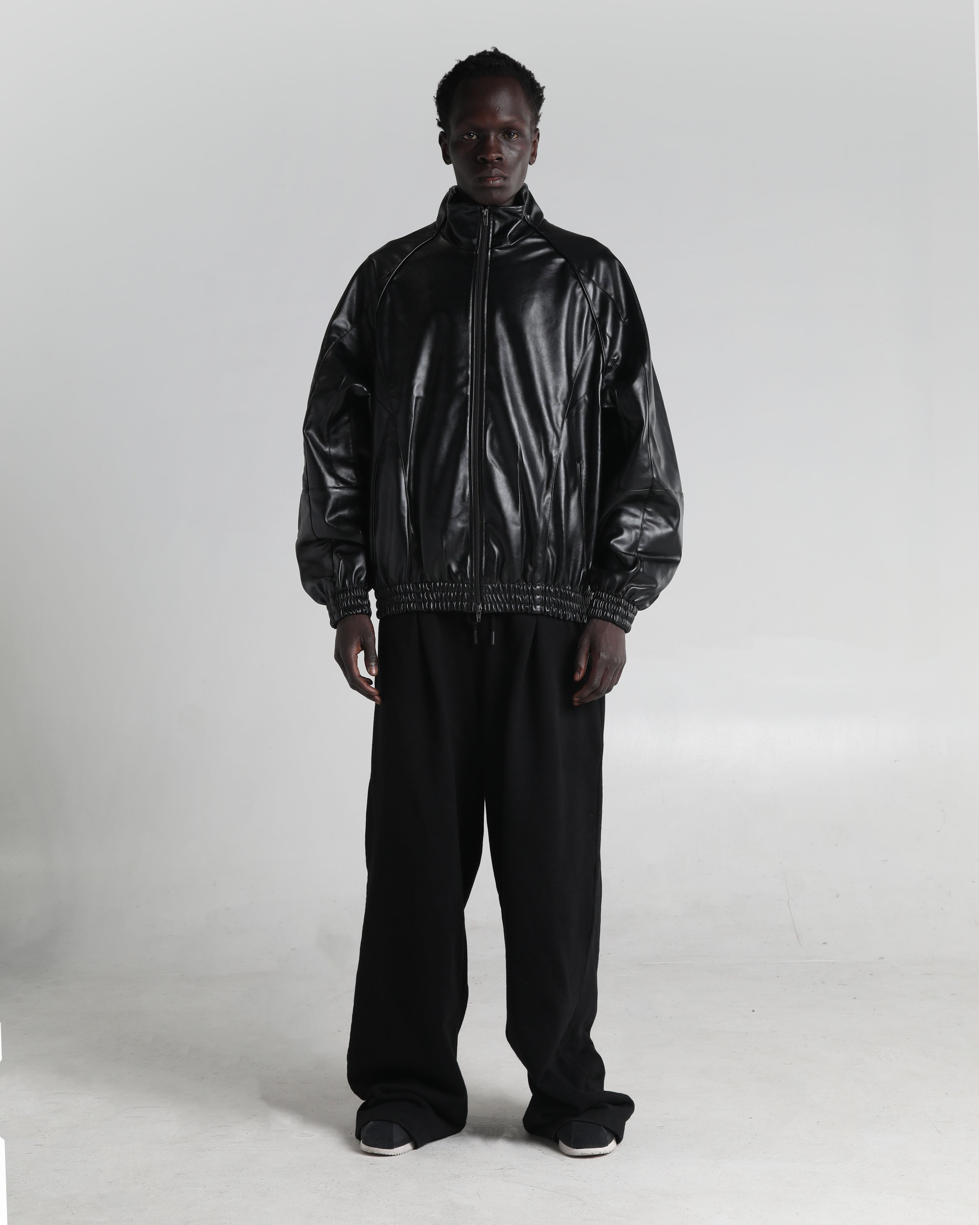 PU Leather Track Jacket