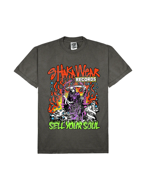 Shaka Wear Records Garment Dye Tee 2XL / Shadow