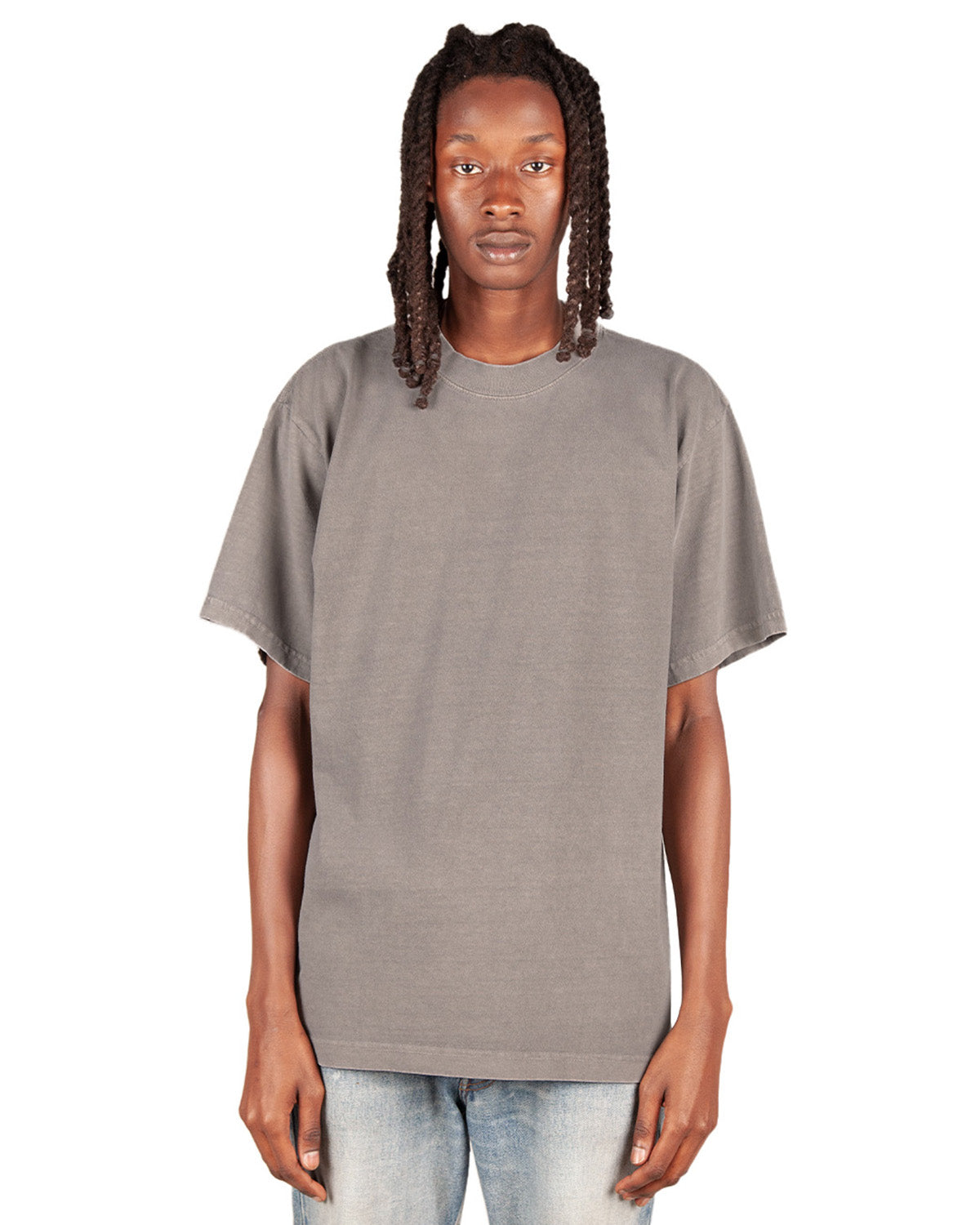 Shaka Wear Design Puff Print Garment Dye Black Heavyweight T-Shirt