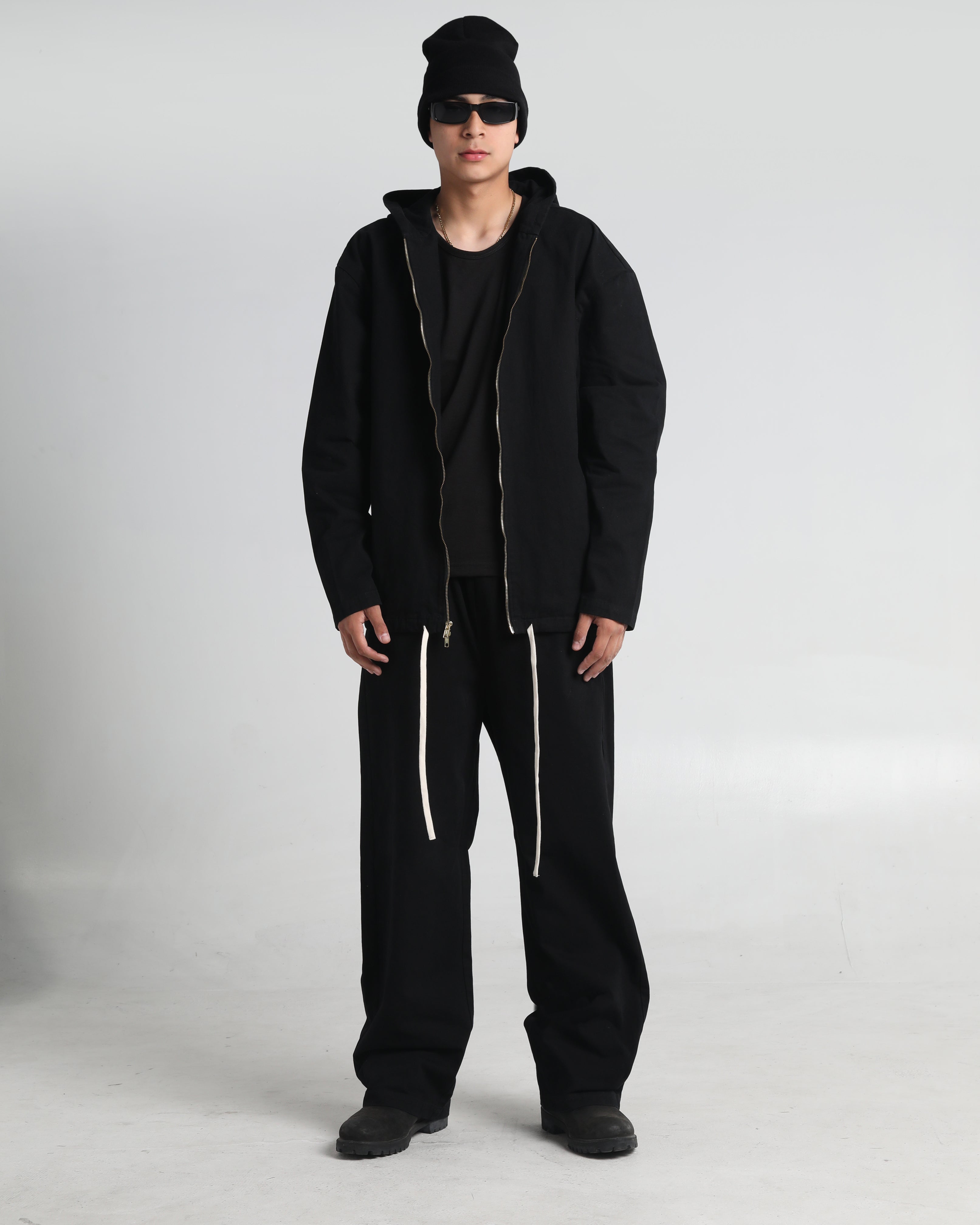 Baggy Twill Hooded Zip Up