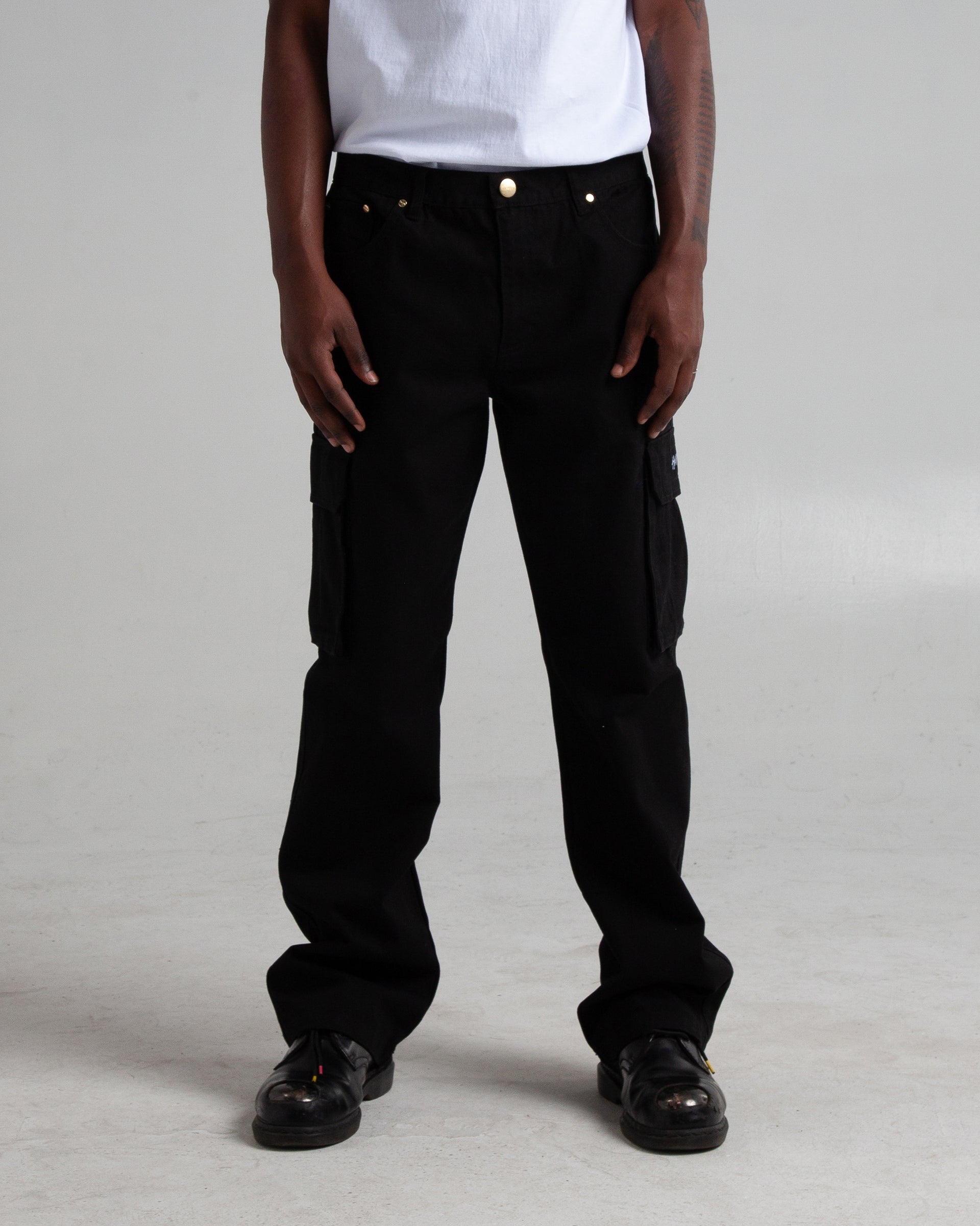 Black Canvas Cargo Pants