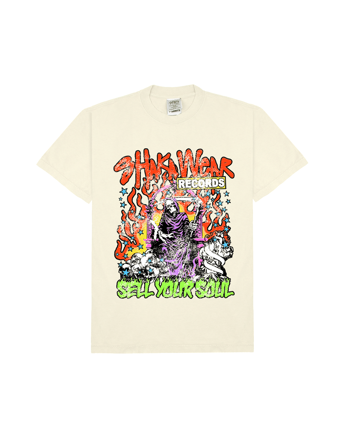 Shaka Wear Records Garment Dye Tee 2XL / Cream