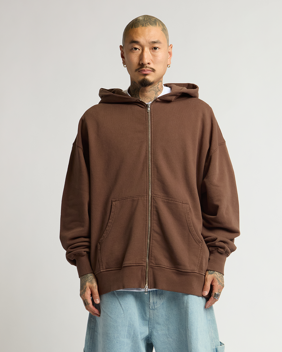 Garment Dye Double Zipper Hoodie Shakawear