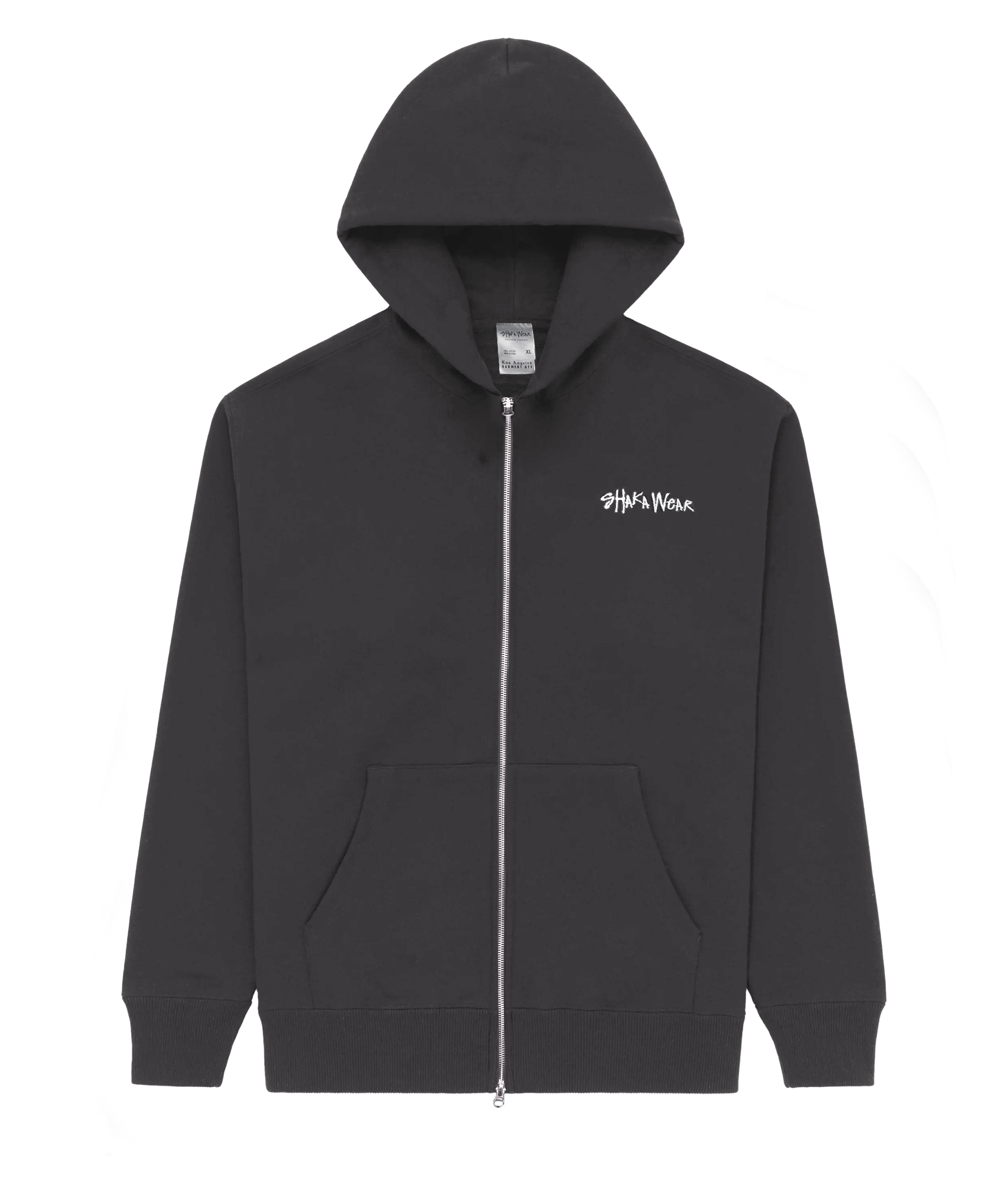 Shaka Wear Shgdz - Men's Garment Dye Double-Zip Hooded Sweatshirt Shadow - S