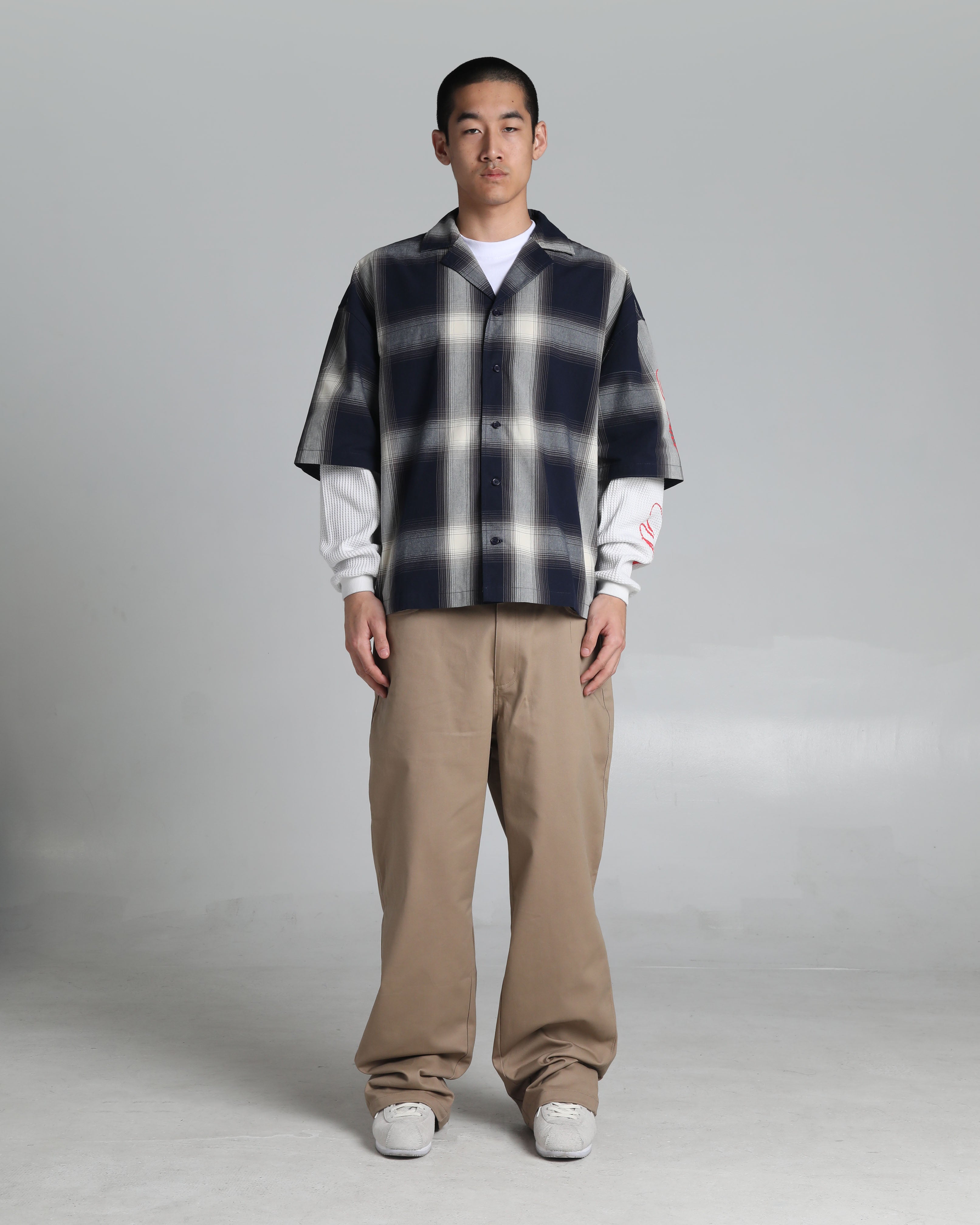 Layered Plaid Short Sleeve