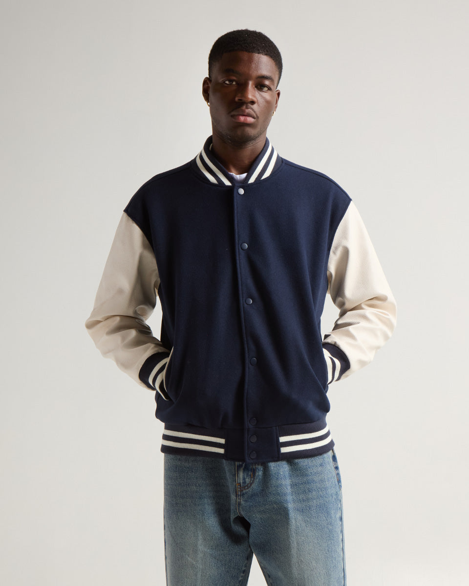 Navy varsity jacket hotsell