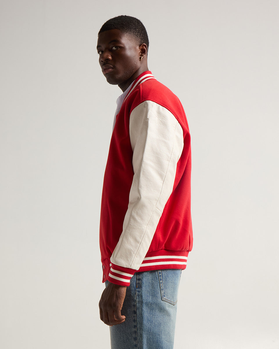SHAKA WEAR スタジャン Leather Letterman Jacket Leather Letterman Jacket - No Logo – Shakawear.com