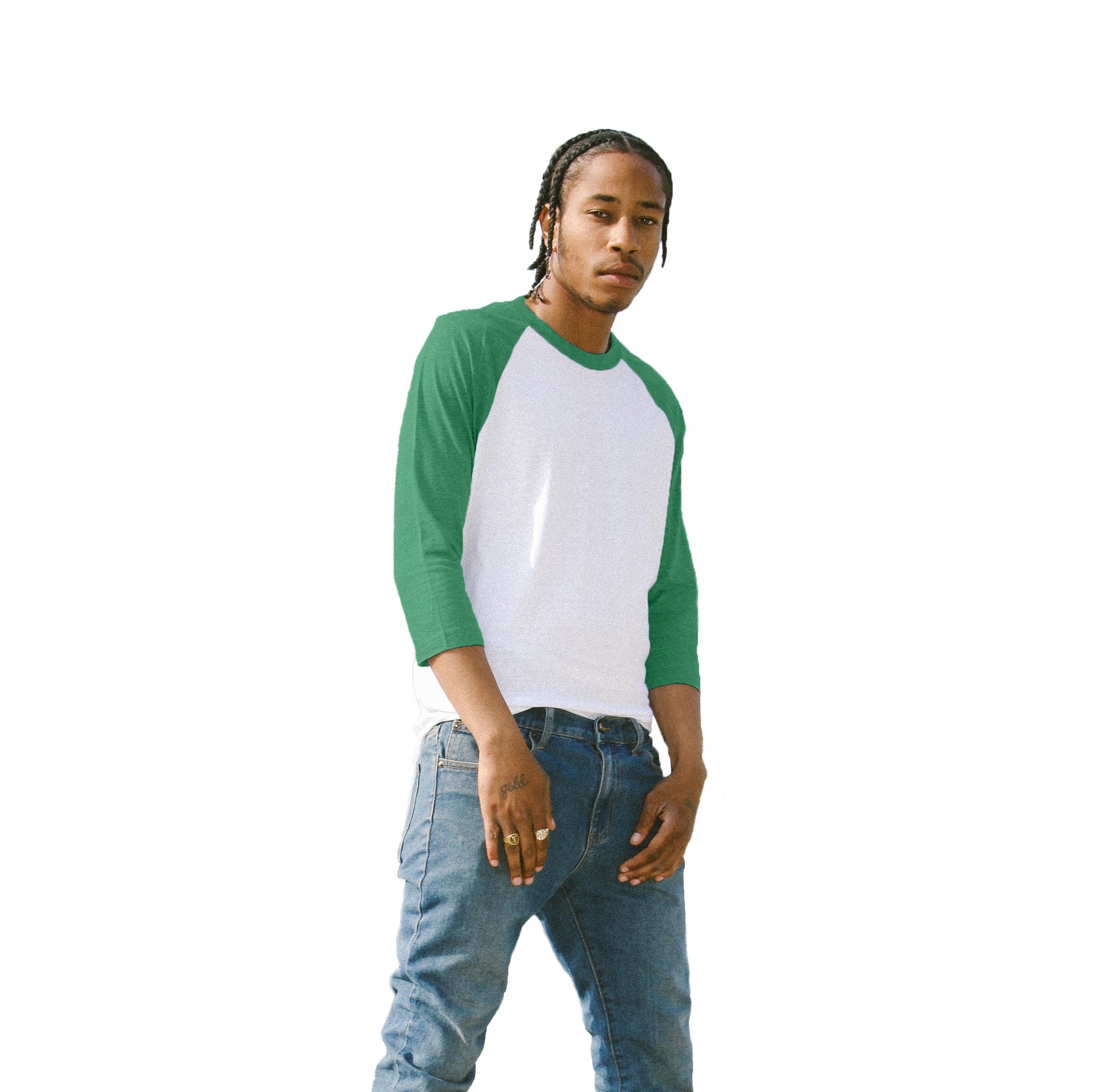 Classic Raglan XS / White and Kelly Green