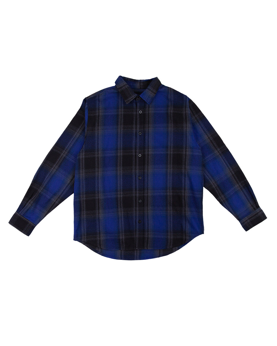Blue Plaid Oversized Flannel Shirt