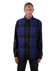 Plaid Flannel Overshirt 5XL / Royal Black