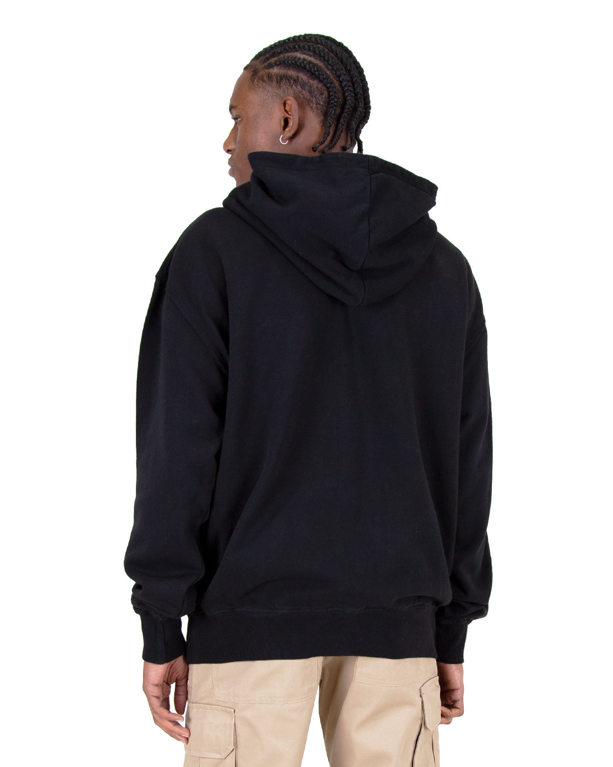 Black Circle Double-Face Jersey Zip-Up Hoodie