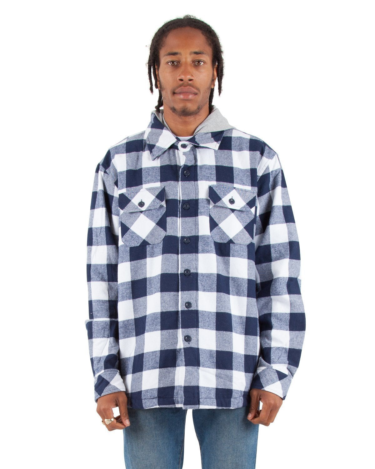 Flannel Jacket XL / White and Navy