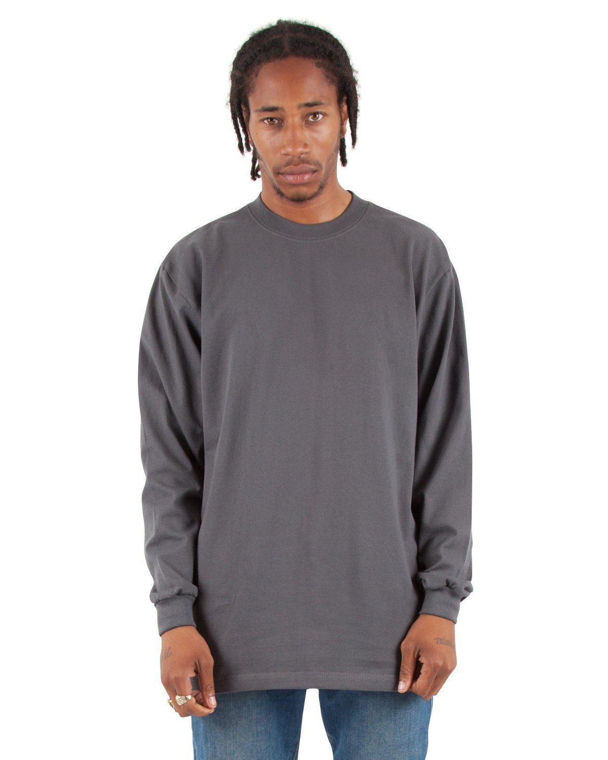 7.5 oz Max Heavyweight Long Sleeve - Large Sizes 7XL / Dark Grey