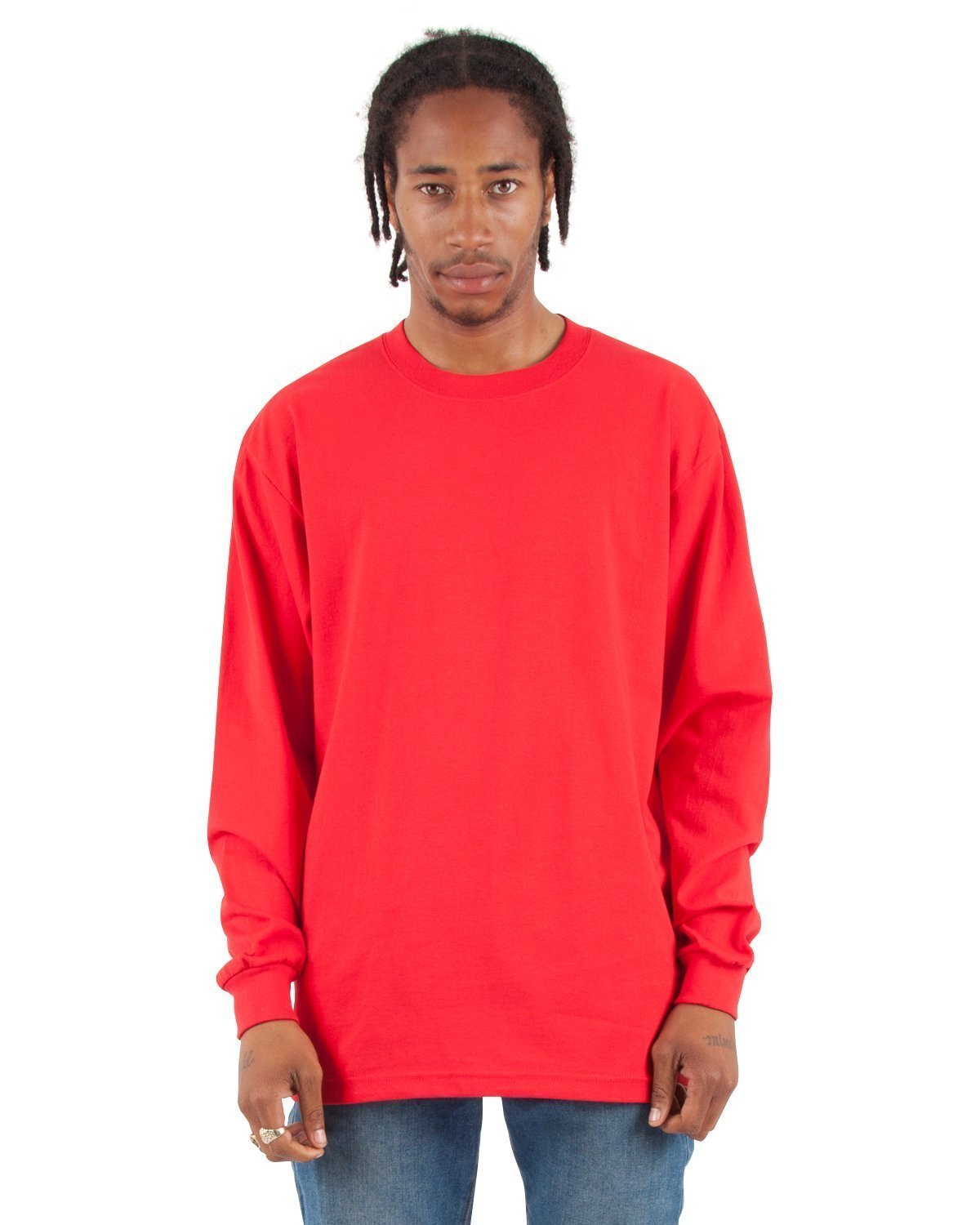 7.5 oz Max Heavyweight Long Sleeve - Large Sizes 5XL / Red