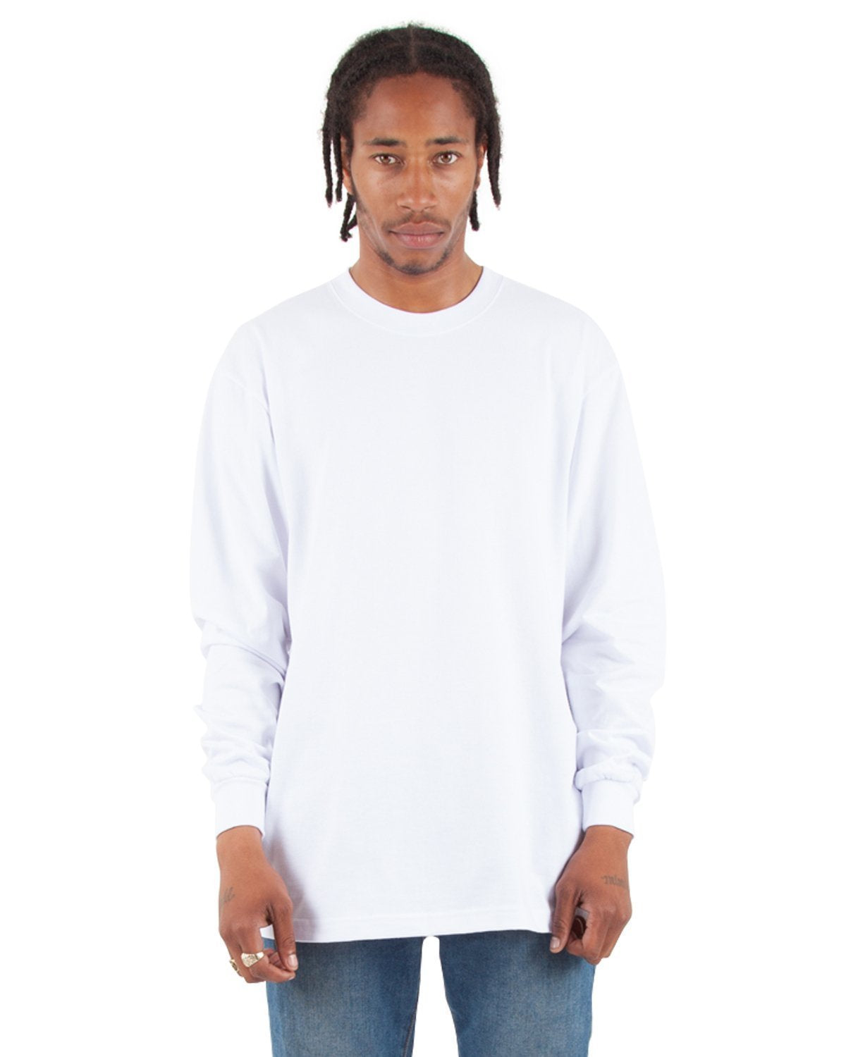 7.5 oz Max Heavyweight Long Sleeve - Large Sizes 7XL / White