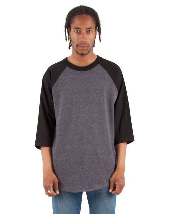 6.0 oz Raglan - Standard Sizes XL / Charcoal Grey and Black