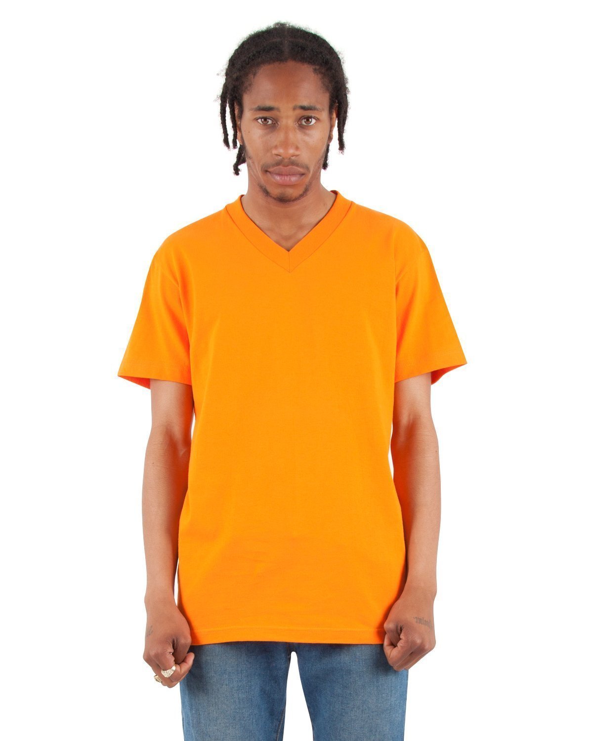6.2 oz V-Neck - Large Sizes 3XL / Orange