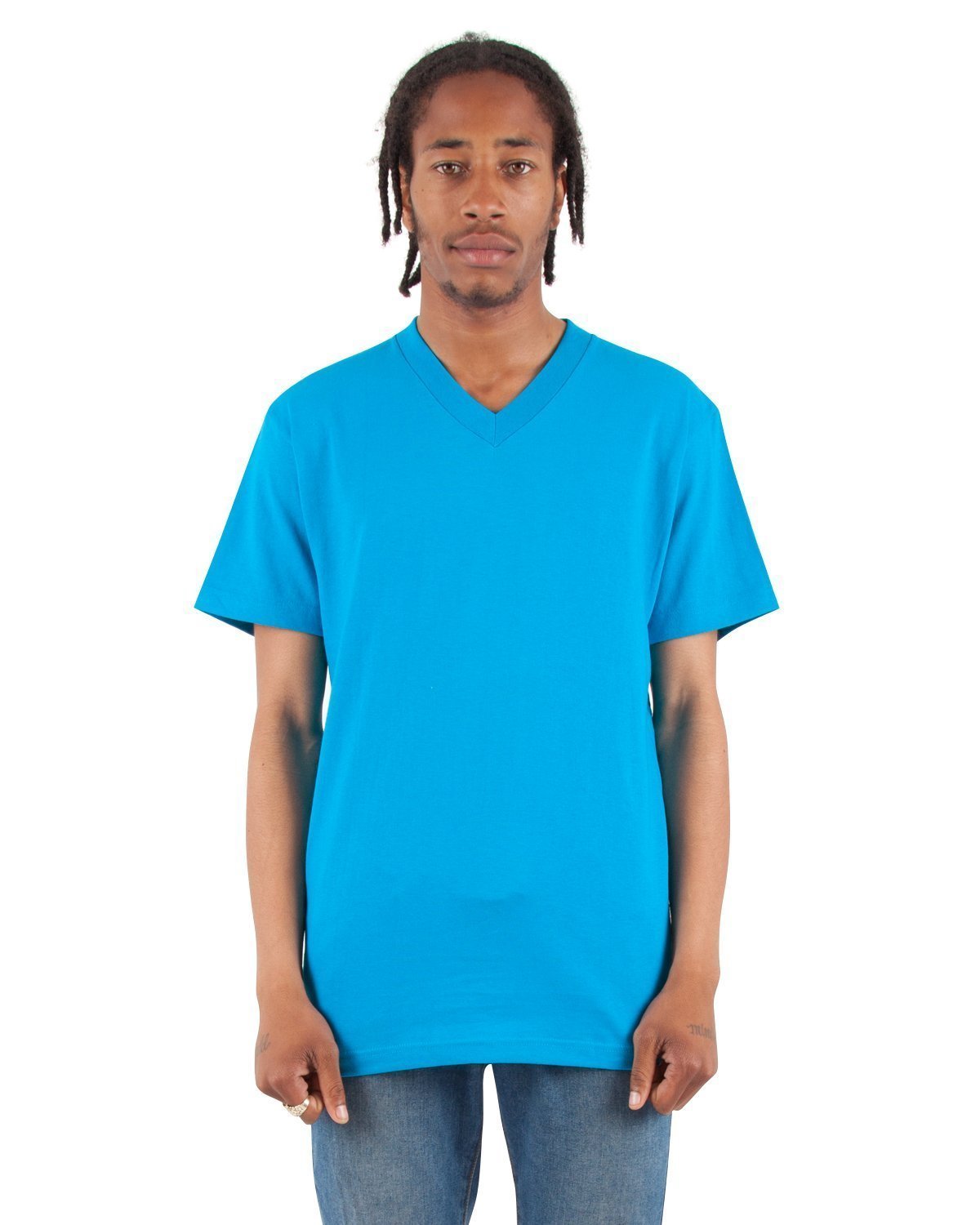 6.2 oz V-Neck - Standard Sizes XL / Turquoise