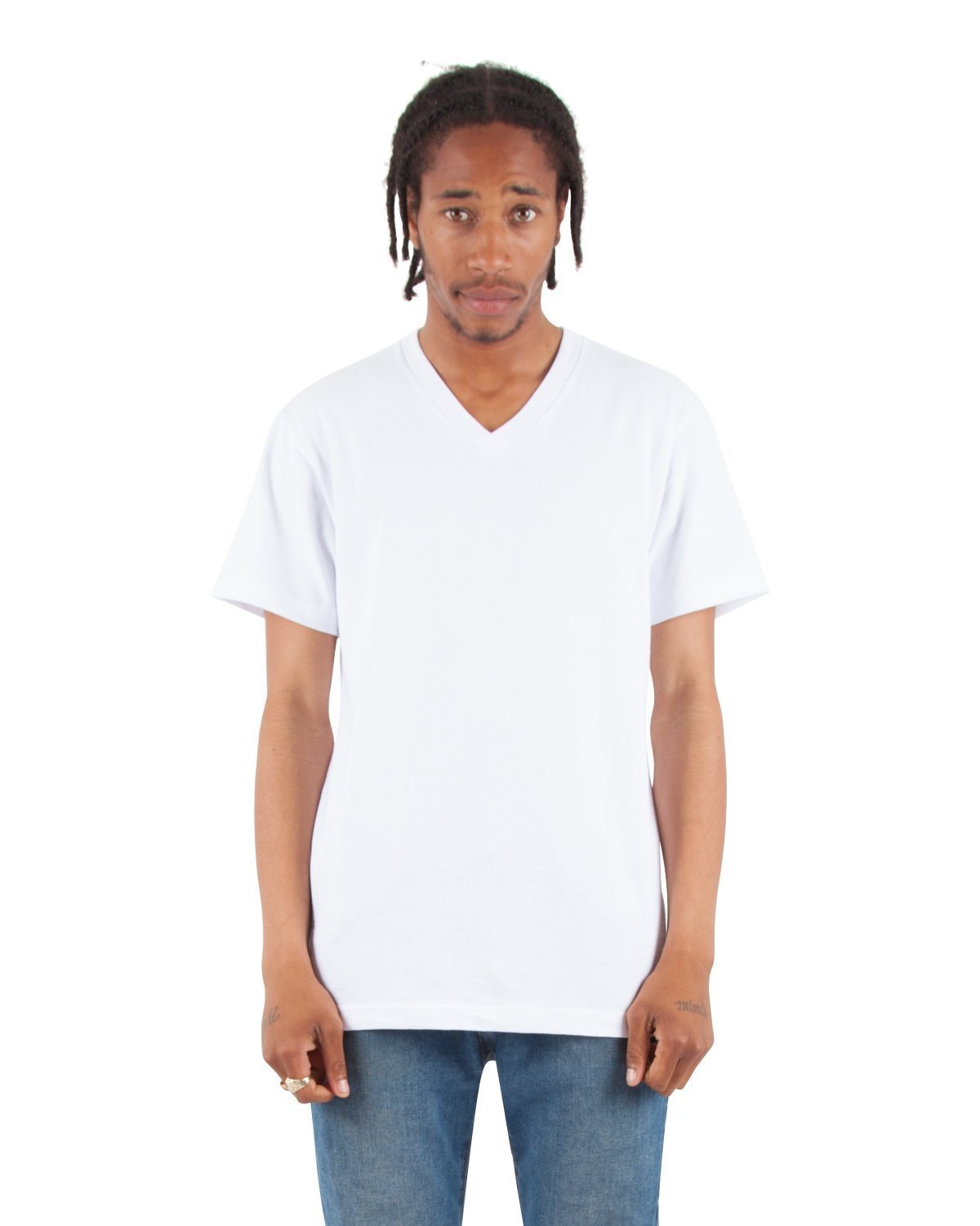 6.2 oz V-Neck - Standard Sizes XL / White
