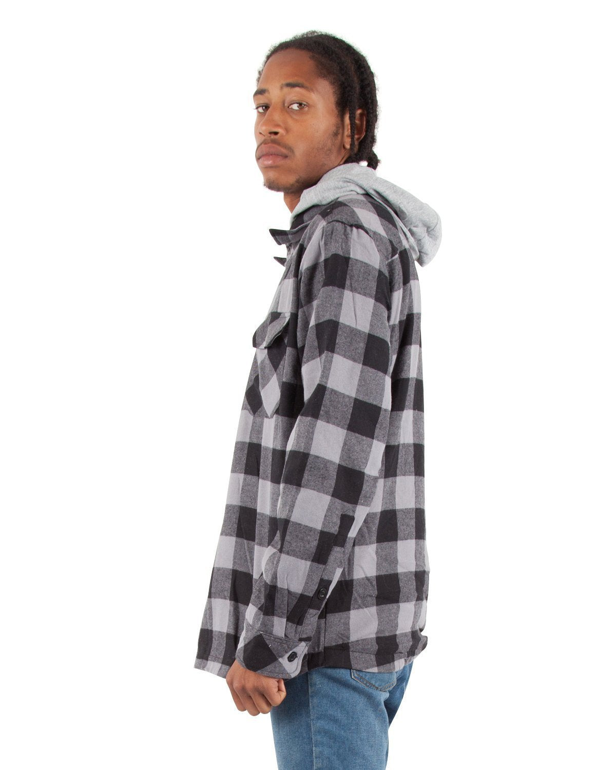 Fleece Hooded Flannel Shirt Jacket with DWR | Mens Shirt Jackets, Shackets  | Dickies