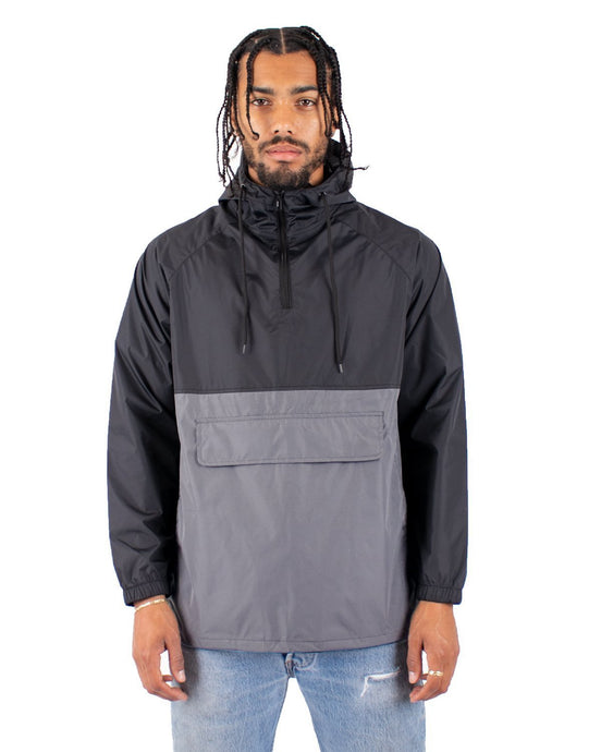 Anorak Windbreaker XL / Black and Gray