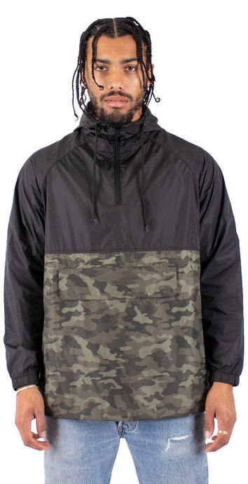 Anorak Windbreaker XL / Camo and Black