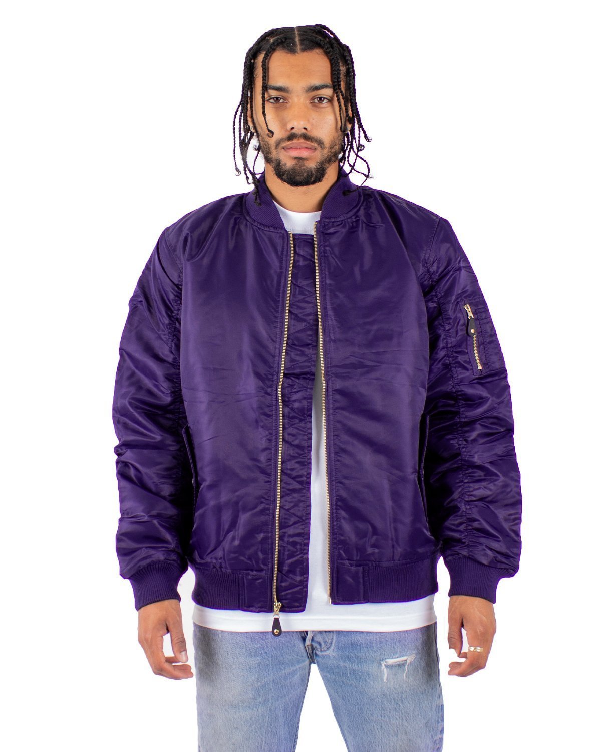 Purple bomber jacket